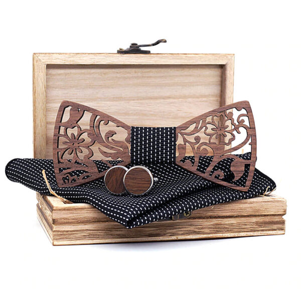 set cadou papion lemn